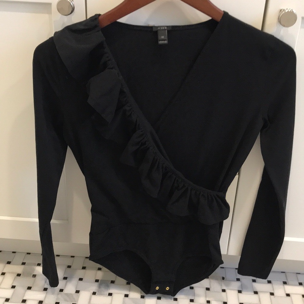 J. Crew XS ruffle front bodysuit